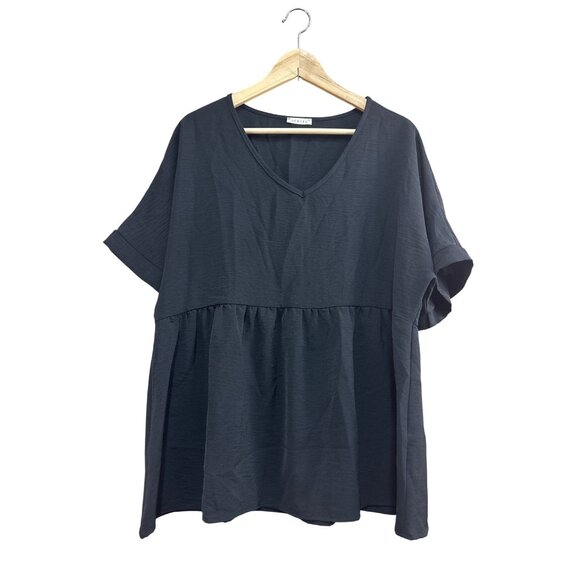 Jodifl Black V-Neck Loose Fit Tunic L - Picture 1 of 6